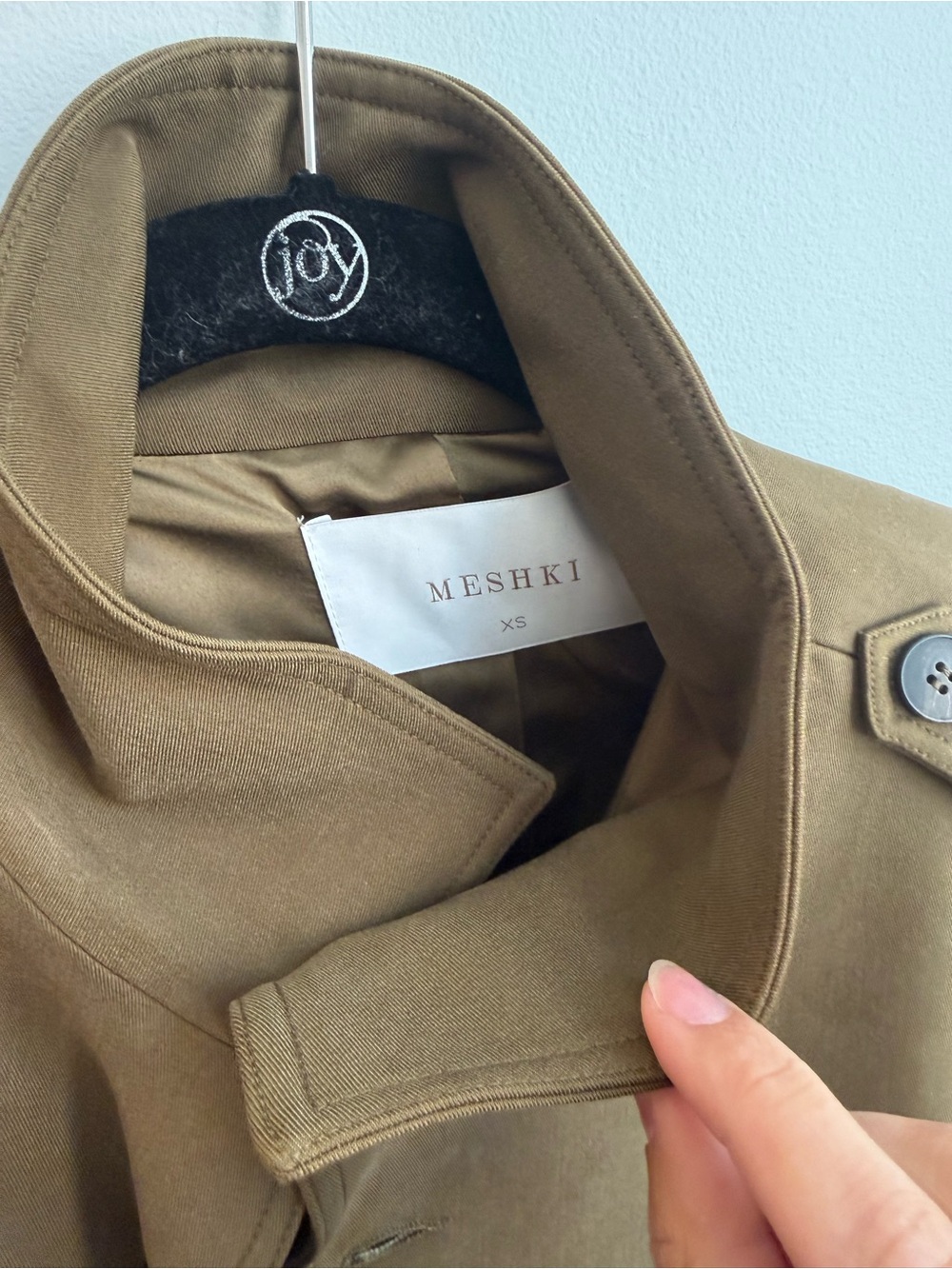 Meshki Olive Cropped Military-Style Button Jacket - Picture 3 of 4
